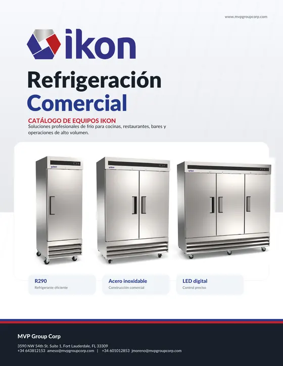 Portada del catálogo IKON — Refrigeración comercial