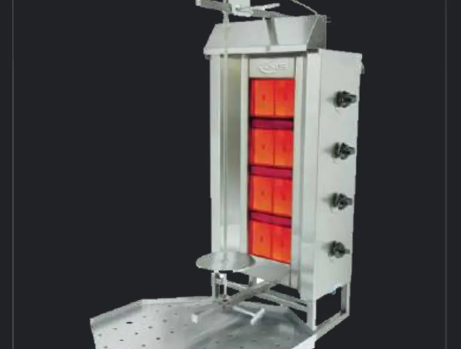 Asador vertical a gas de acero inoxidable